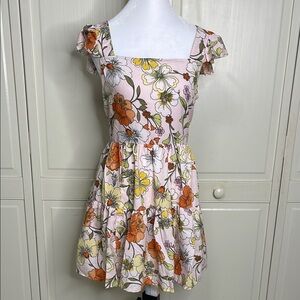 NWT Lottie & Holly Women’s Band Of Gypsies Mini Floral Summer Dress Size Large